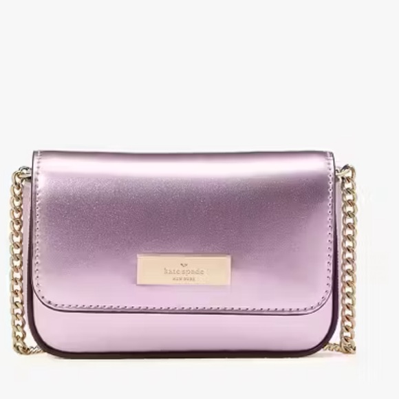 kate spade Handbags - Kate Spade Kenzie Purple Metallic Micro Bag/Card Holder NWT $199 retail